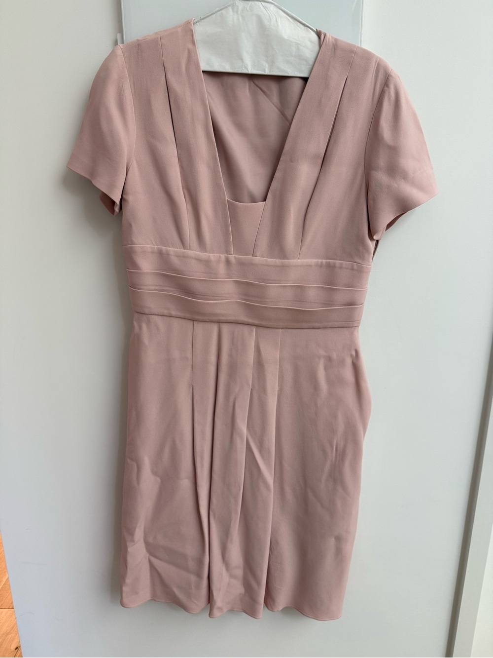 Beulah London Women's Dusty Rose V-Neck Pleated Dress